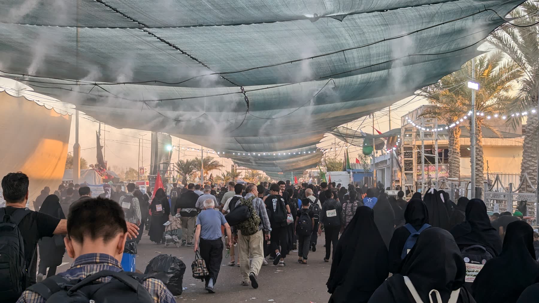 Evening light over the Arba'een walking route